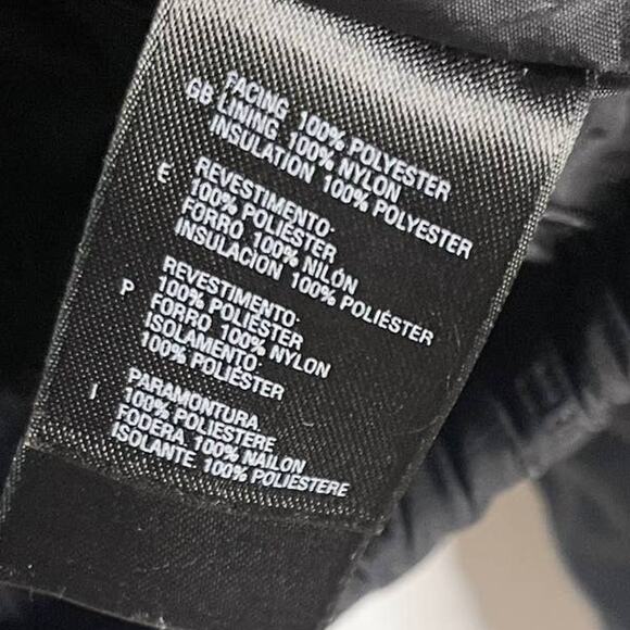 The North Face Mens Large L Black Tonal Striped Puffer Jacket Full Zip Pockets - Picture 8 of 10